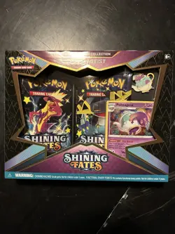 Pokemon Shining Fates Factory Sealed Polteageist Mad Party Pin Collection Box - Image 1