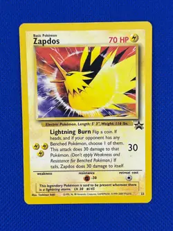Pokemon Vintage TCG 1999 Zapdos #23 WoTC Black Star Promo (HP) - Image 1