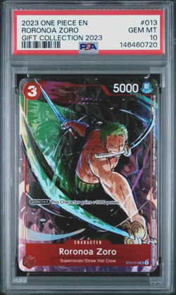 Roronoa Zoro PSA 10 GEM 2023 One Piece Gift Collection 2023 PROMO 2023 #013 - Image 1
