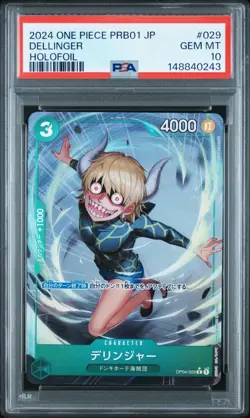One Piece Japanese PRB01 DELLINGER Holofoil Alternate Art PSA 10 #029 - Image 1