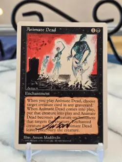 MTG Animate Dead MTG Core Set 5th Edition Regular (ARTIST SIGNED) LP - Image 1