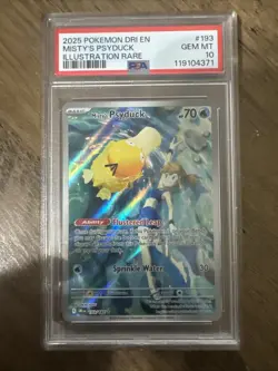 2025 Pokemon Destined Rivals #193 Misty's Psyduck Illustration Rare PSA 10 - Image 1