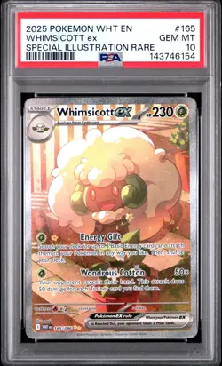 PSA 10 WHIMSICOTT EX 165/086 SPECIAL ILLUSTRATION RARE WHITE FLARE POKEMON 🍃 - Image 1