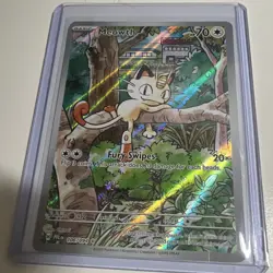 Pokemon TCG Meowth 106/094 Phantasmal Flames Full Art Holo Illus Rare Eng 2023 - Image 2