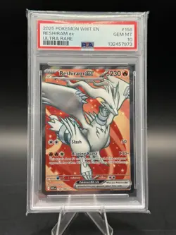Reshiram ex 158/086 PSA 10 White Flare Ultra Rare Holo Gem Mint Pokemon SV - Image 1