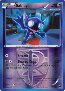 Sableye 49/116 Rare Plasma Freeze Pokemon Reverse Holo Moderately Played - Image 1
