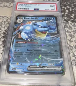 Pokemon Blastoise ex 030/142 Stellar Crown Double Rare Holo 330 HP PSA 9 - Image 1