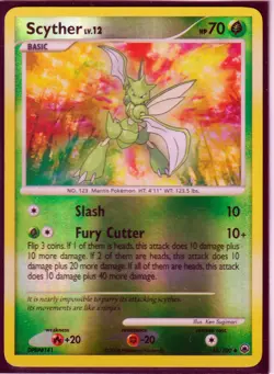 2008 POKEMON SCYTHER 46/100 MAJESTIC DAWN -RARE-REVERSE HOLO- NM/LP - Image 1