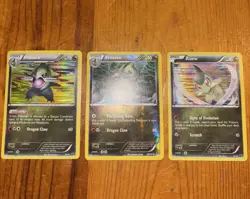 Axew Fraxure Pokemon Card Lot Reverse Holo Older Dragon Type Cards - Image 1