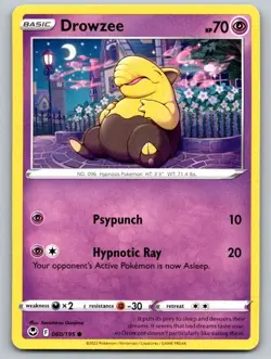 Drowzee 060/195 Common Silver Tempest Pokemon Near Mint - Image 1