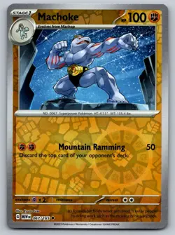 Machoke 067/165 Uncommon 151 Pokemon Reverse Holo Near Mint - Image 1