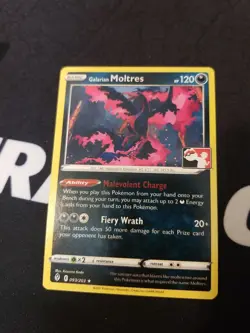 Galarian Moltres Pokemon Prize Pack Series 1 Promo Pokemon Card NM/LP Play Stamp - Image 1