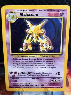 1999 Pokemon Base Set Alakazam Holo 1/102 MP WOTC Vintage Rare - Image 1