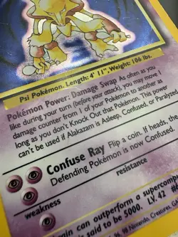 1999 Pokemon Base Set Alakazam Holo 1/102 MP WOTC Vintage Rare - Image 5