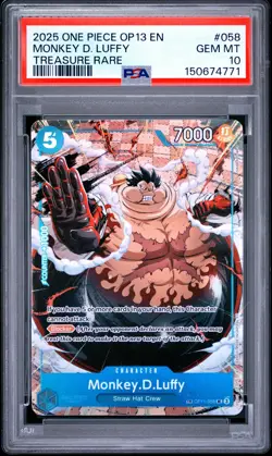 2025 One Piece Carrying on His Will Monkey D Luffy Treasure Rare #058 PSA 10 - Image 1