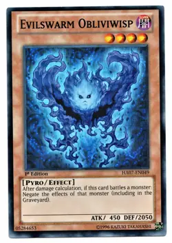 Yu-Gi-Oh Card: Evilswarm Obliviwisp HA07-EN049 SUPER RARE 1st Edition! NM - Image 1