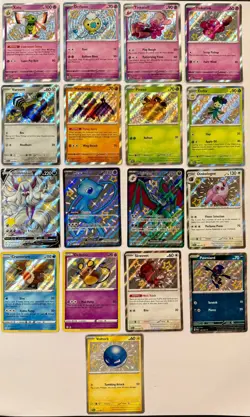POKEMON English Lot 17 Cards Paldean Fates Shiny Mew and More Near Mint/Better - Image 1