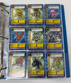 Lot of 184 Digimon Bandai & Upper Deck Cards - Vintage Collection Binder 1999 - Image 1