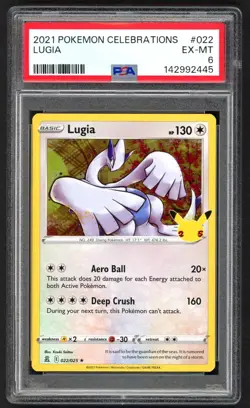 Pokemon Cards - PSA 6 Lugia 022/025 - 25th Celebrations - EX-MT - PSA6 - Image 1