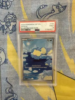 Spheal #199 Illustration Rare Pokemon TCG Surging Sparks PSA 9 - Image 1