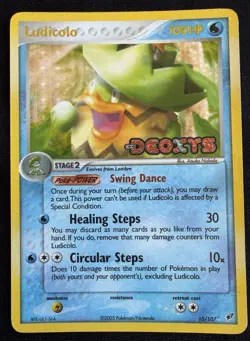 Pokemon Ludicolo 10/107 EX Deoxys 2005 Reverse Holo Rare Stage 2 100 HP STAMPED - Image 1