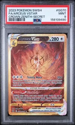 2023 Pokemon Arceus VSTAR #gg70 Crown Zenith Gold Secret Rare SWSH PSA 9 Mint - Image 1