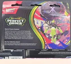Pokemon Mega Evolution Perfect Order 3-Pack Blister (Chikorita Promo) - Presale - Image 2