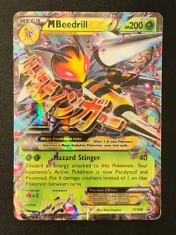 M Beedrill EX XY158 XY Promos Pokemon TCG Damaged - Image 1