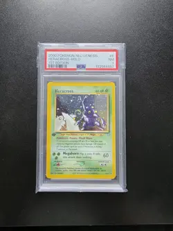 Pokemon Neo Genesis 1st Edition Heracross Holo 6/111 Vintage TCG PSA 7 Swirl - Image 1