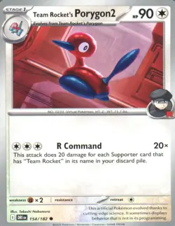 Team Rocket's Porygon2 154/182 Common Destined Rivals Pokemon Near Mint - Image 1