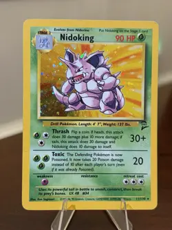 Nidoking 11/130 Holo Rare MP - WOTC Pokemon TCG - Base Set 2 - Image 1