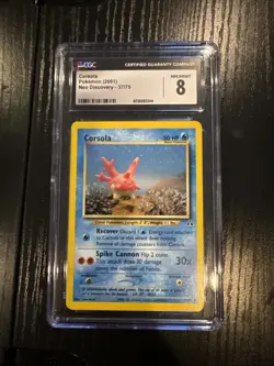 2001 Pokemon Neo Discovery 37 Corsola CGC 8 Pokemon WoTC - Image 1