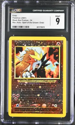 2001 Pokemon Black Star Promos Entei Spell of the Unown: Entei CGC 9 #34 - Image 1