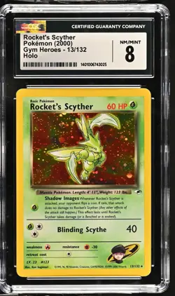2000 Pokemon Gym Heroes Rocket's Scyther Holo 13/132 CGC 8 #13/132 - Image 1