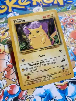 Pikachu 58/102 Common Base Set Unlimited Pokemon - Image 2
