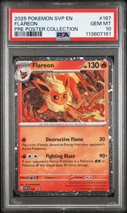 2025 Pokemon SV Black Star Promos 167 Flareon PSA 10 113807161 - Image 1