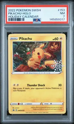 2022 Pokemon Sword & Shield Black Star Promos 153 Pikachu PSA 7 145859317 - Image 1