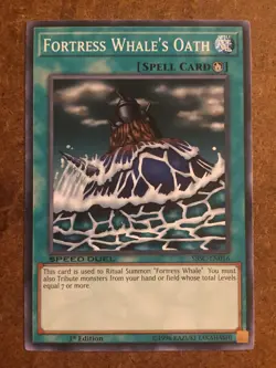 Fortress Whale’s Oath Spell Card Yugioh SBSC-EN016 Trading Card - Image 1