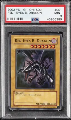 2003 YU-GI-OH! STARTER DECK: JOEY #001 RED-EYES B. DRAGON PSA 9 - Image 1