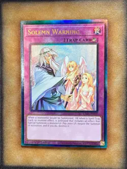 Yugioh Solemn Warning RA02-EN078 Prismatic Ultimate Rare 1st Ed NM - Image 1