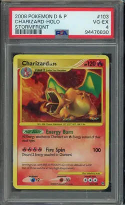 2008 POKEMON CHARIZARD-HOLO STORMFRONT 1ST 092/092 PSA 4 - Image 1