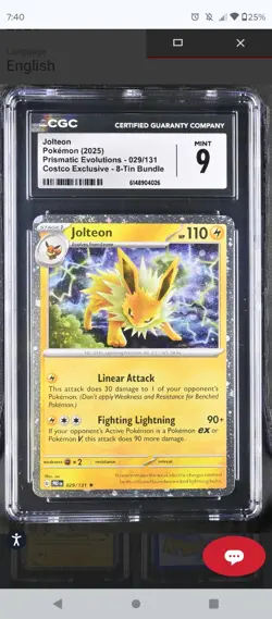 Pokemon Cosmos Prismatic Evolutions Costco Complete Eevee Set Lot 8x CGC 9 MINT - Image 3