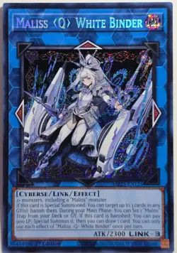 Yugioh x1 Maliss Q White Binder MP25-EN126 Prismatic Secret Rare 1st Edition - Image 1