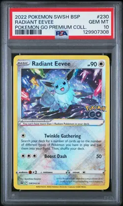 2022 Pokemon Sword & Shield Black Star Promos 230 Radiant Eevee PSA 10 129907308 - Image 1