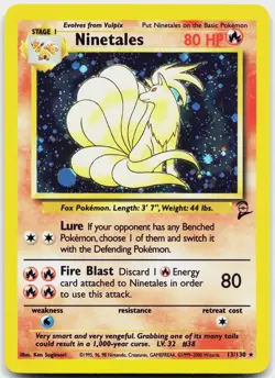 Ninetales 13/130 Holo Rare Base Set 2 Pokemon Lightly Played+ - Image 1