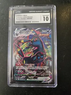 2021 Pokemon Umbreon VMAX 095/203 Swsh07: Evolving Skies Holo CGC 10 GEm Mint - Image 1