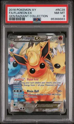 2016 POKEMON FLAREON EX RC28 - Generations Radiant Collection RC28/RC32 - PSA 8 - Image 1