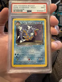 2000 POKEMON ROCKET PRERELEASE #8 DARK GYARADOS-HOLO PSA 9 - Image 1