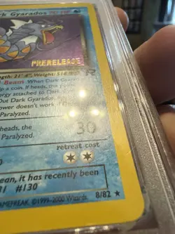 2000 POKEMON ROCKET PRERELEASE #8 DARK GYARADOS-HOLO PSA 9 - Image 5