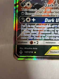 ULTRA RARE Greninja & Zoroark GX Tag Team 107/214 Pokemon SM Unbroken Bonds - LP - Image 5